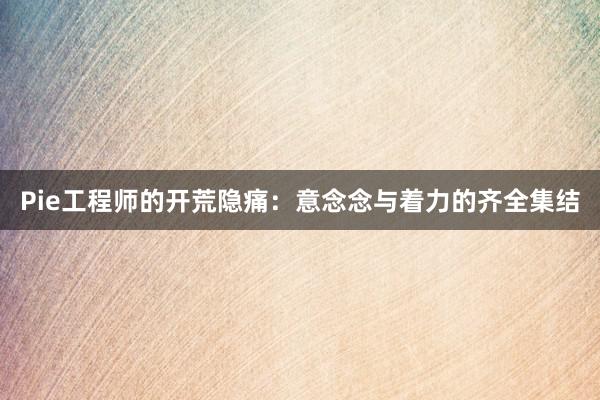 Pie工程师的开荒隐痛：意念念与着力的齐全集结